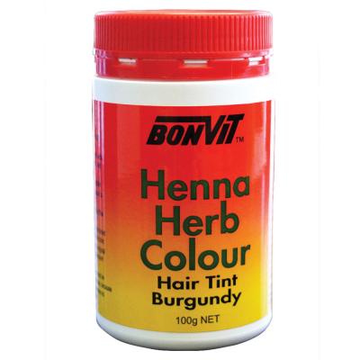 Bonvit Natural Hair Tint Henna Herb Colour (Henna & Herb Blend) Burgundy 100g